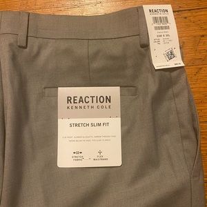 Kenneth Cole Reaction Mens stretch Slim Fit 33x30 grey slacks